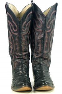 Custom Black Full Quill Ostrich Cowboy Western Boots 17 Tall Knee Hi Women