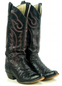 Custom Black Full Quill Ostrich Cowboy Western Boots 17 Tall Knee Hi Women