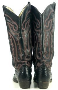 Custom Black Full Quill Ostrich Cowboy Western Boots 17 Tall Knee Hi Women