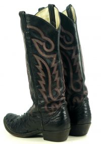 Custom Black Full Quill Ostrich Cowboy Western Boots 17 Tall Knee Hi Women