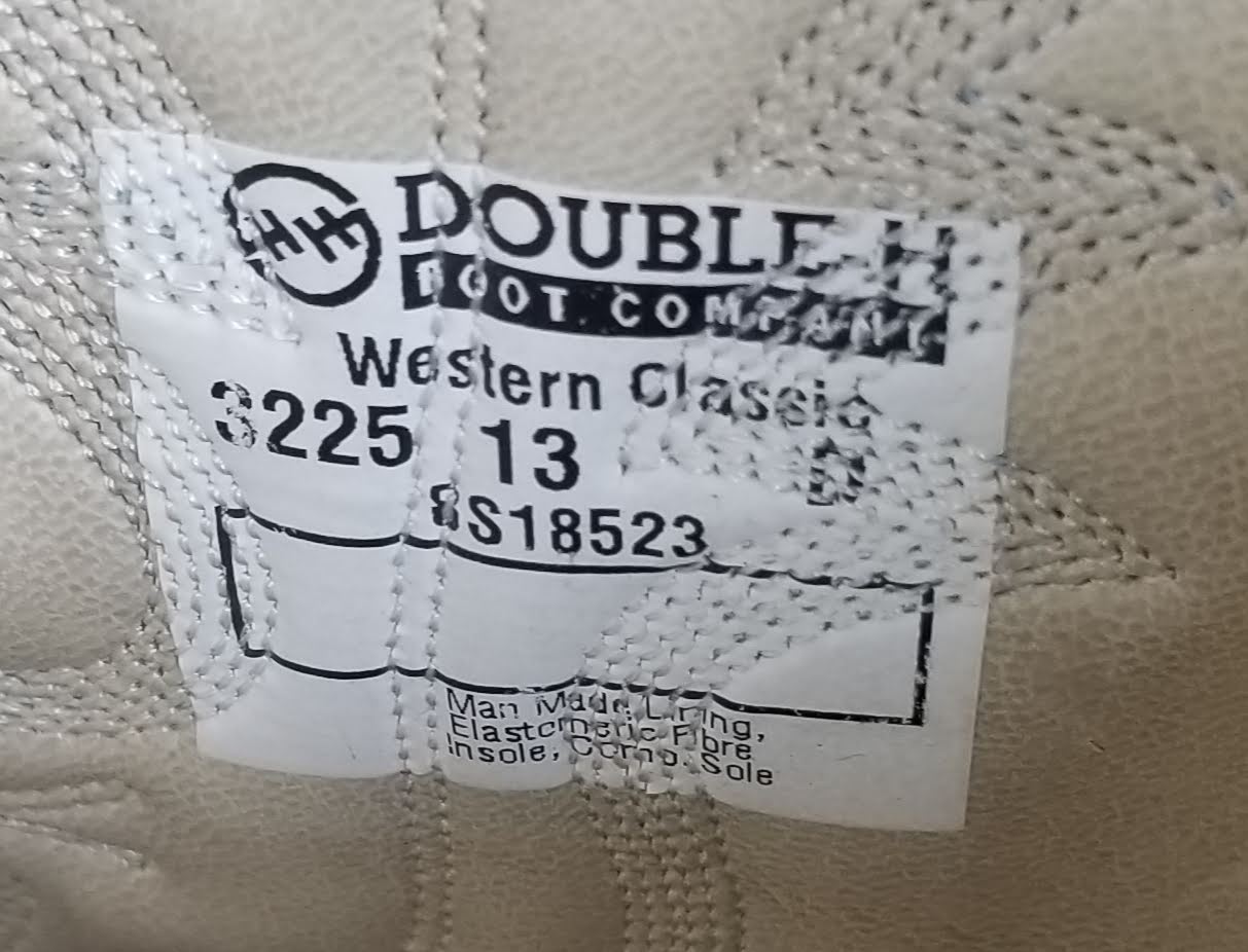 Double H 3225 Westerrn Classic Black Cowboy Work Boots Oil Resistant Men