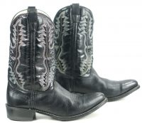 Double H 3225 Westerrn Classic Black Cowboy Work Boots Oil Resistant Men