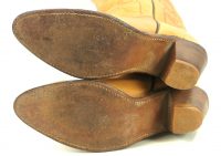 Frye Brown Leather Cowboy Western Boho Boots Heeled Red Retro Stitch Women