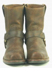 Frye Brown Leather Short Harness Biker Motorcycle Boots US Made Men