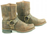 Frye Brown Leather Short Harness Biker Motorcycle Boots US Made Men