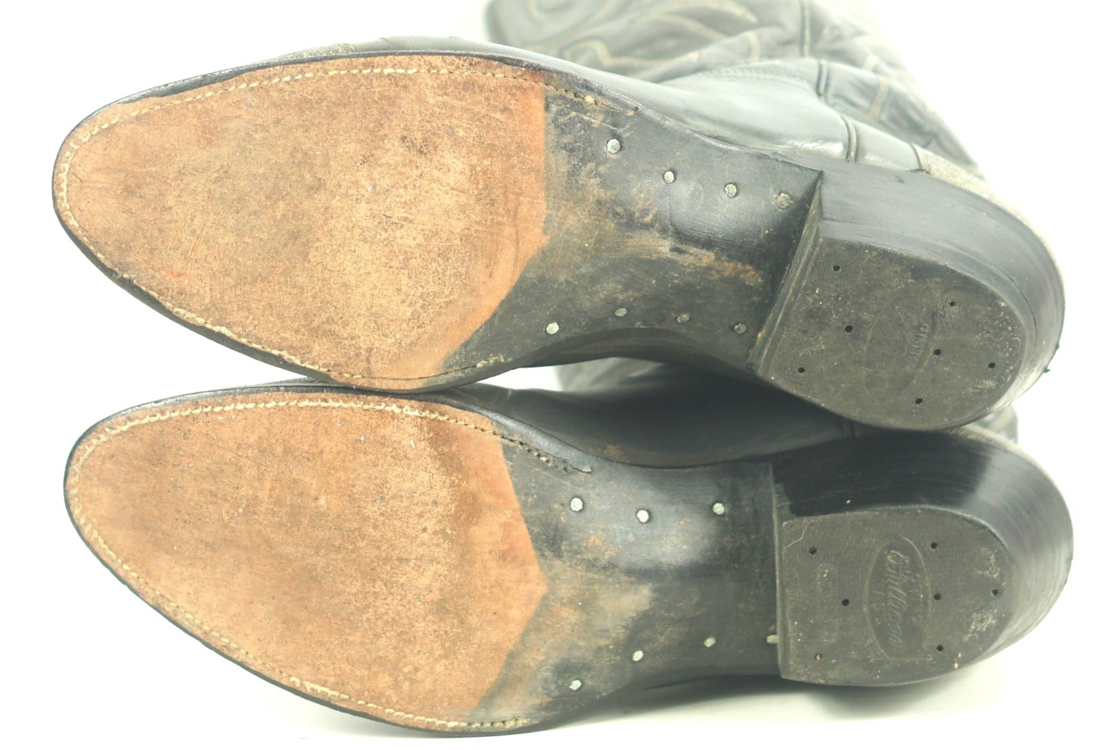 J Chisholm Gray Exotic Wingtip Cowboy Boots Vintage US Handmade Men's