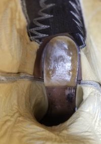 Justin Brown Black Leather Peanut Brittle Cowboy Boots Vintage US Made Mens (3)