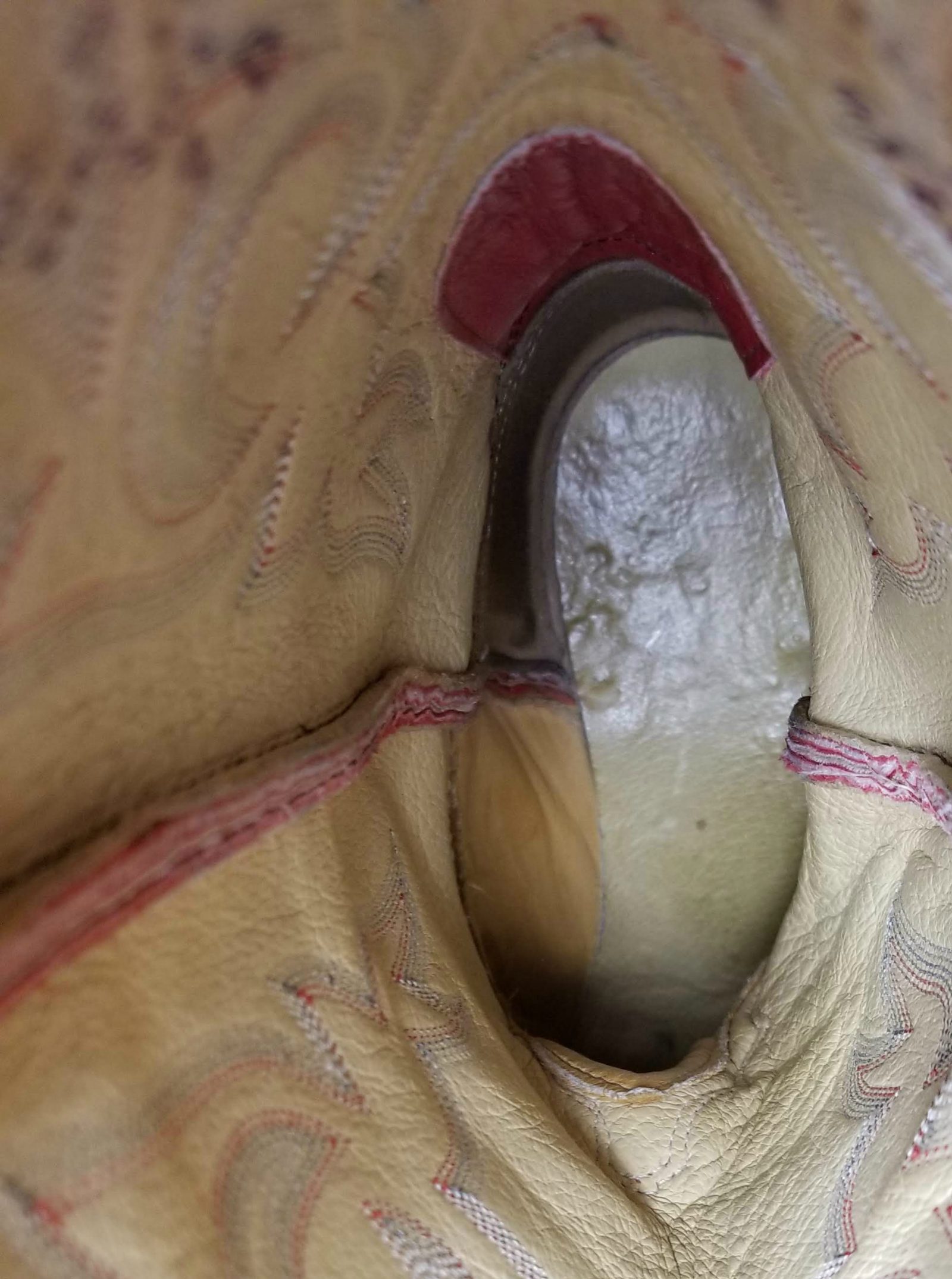 Justin Red Full Quil Ostrich Cowboy Western Boots Vintage US Made Women