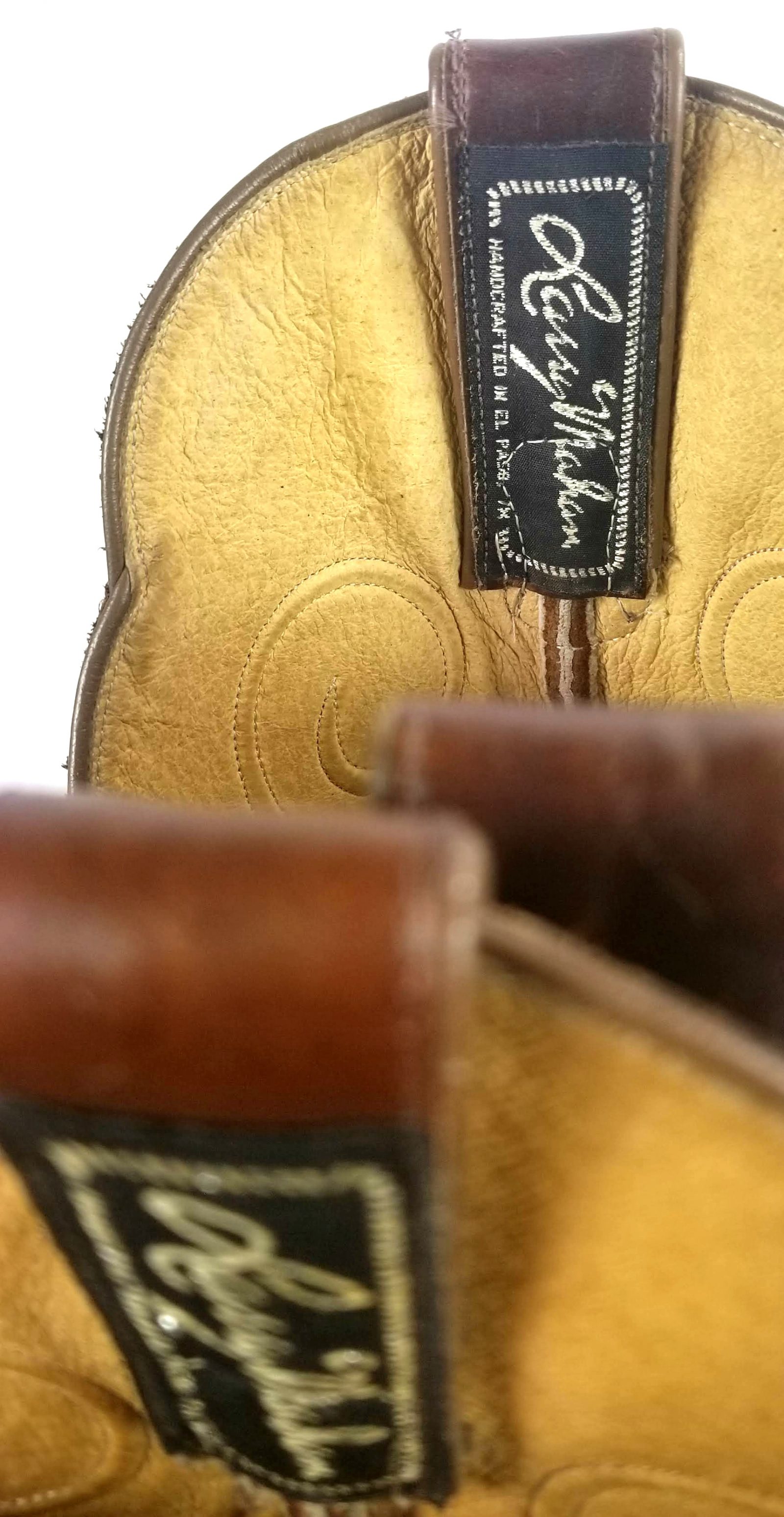 Larry Mahan Brown Knee Hi 17 Tall Western Cowboy Boots Vintage US Made Womens (2)