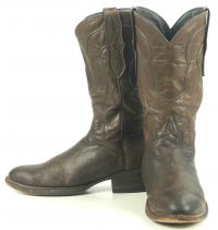 Loveless Dark Brown Leather Custom Cowboy Western Boots Orthopedic Brace Mens (13)