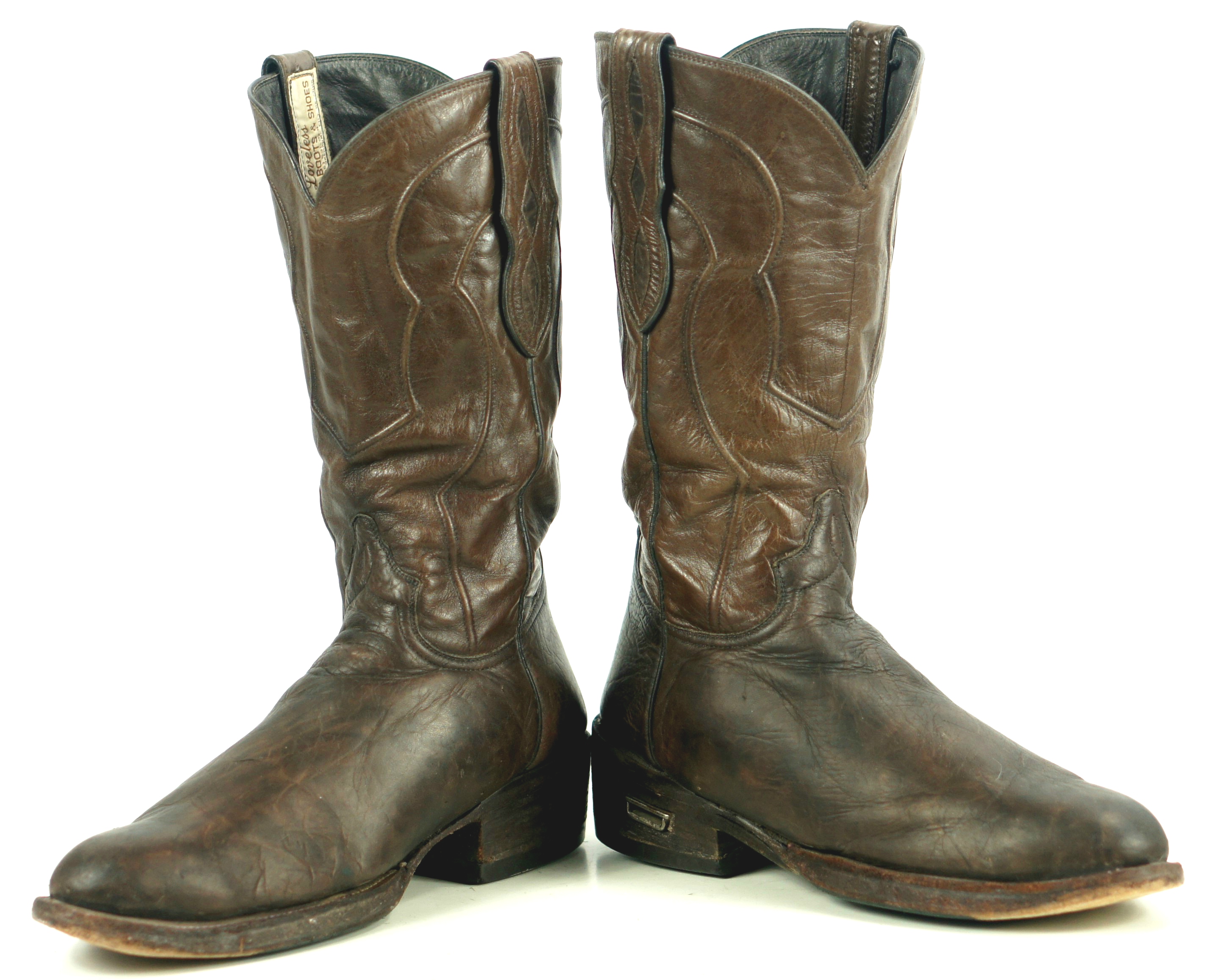 Loveless Dark Brown Leather Custom Cowboy Western Boots Orthopedic ...