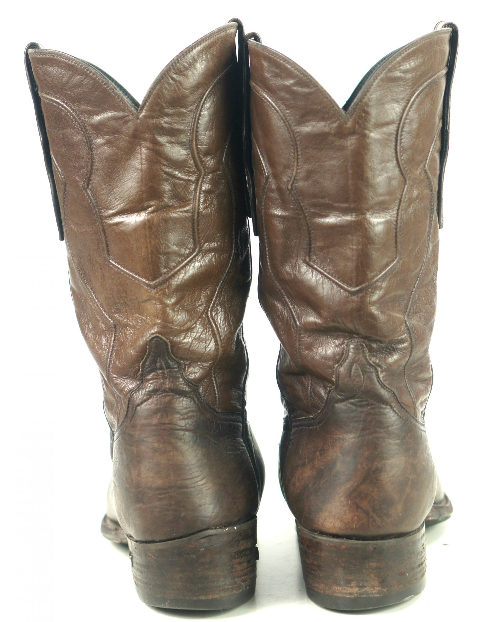 Loveless Dark Brown Leather Custom Cowboy Western Boots Orthopedic Brace Mens (9)