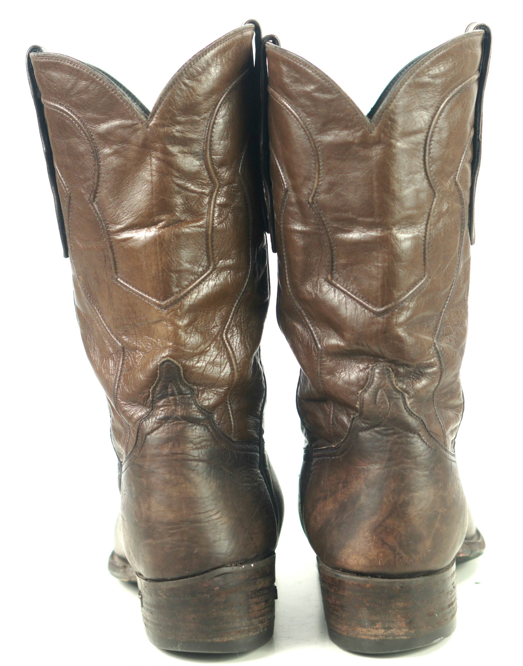 Loveless Dark Brown Leather Custom Cowboy Western Boots Orthopedic Brace Men