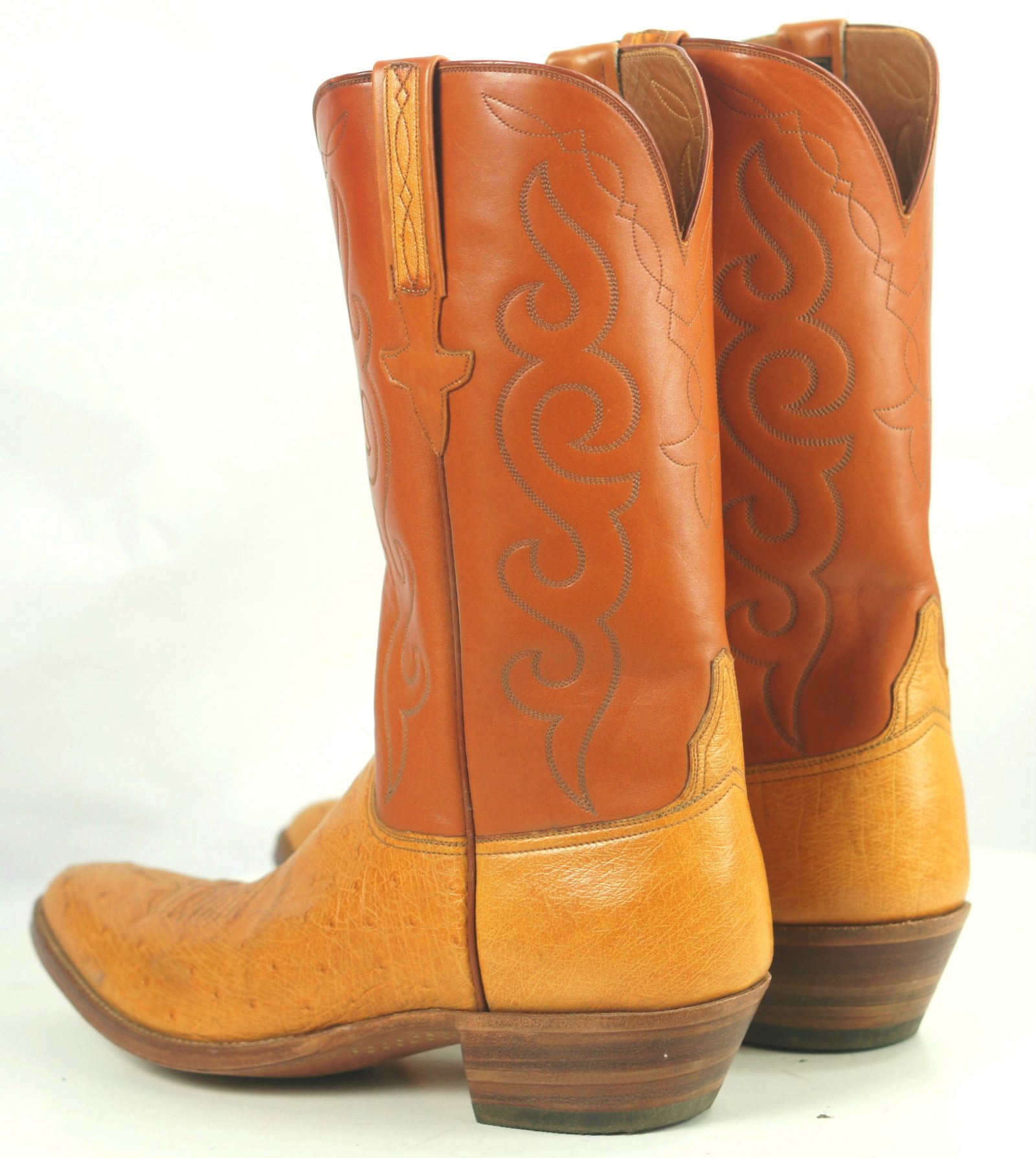 Lucchese San Antonio Vintage 1989 Ostrich Cowboy Boots Original Box Men