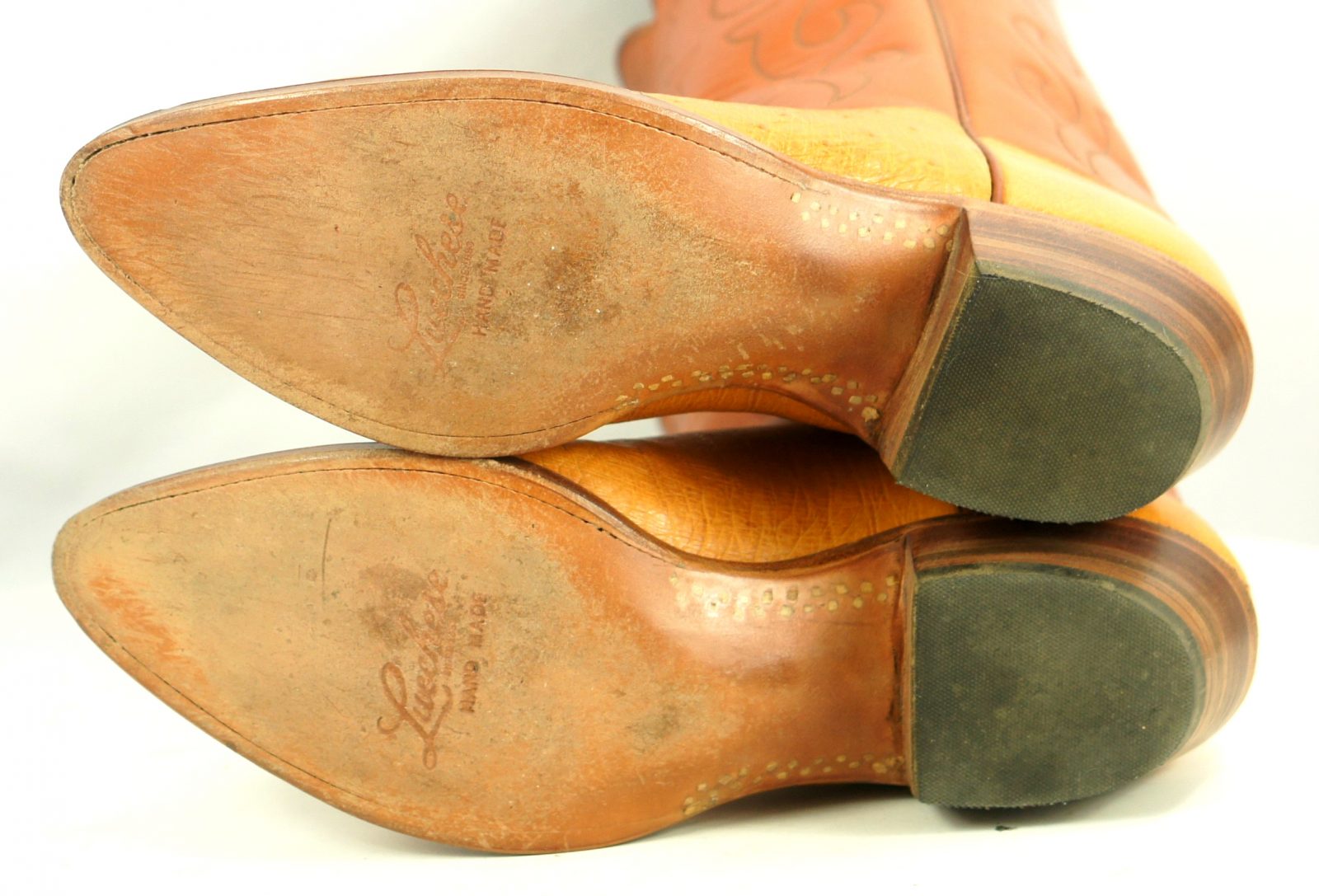 Lucchese San Antonio Vintage 1989 Ostrich Cowboy Boots Original Box Men