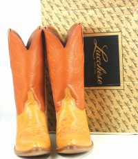 Lucchese San Antonio Vintage 1989 Ostrich Cowboy Boots Original Box Men