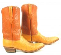 Lucchese San Antonio Vintage 1989 Ostrich Cowboy Boots Original Box Men