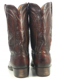 Lucchese San Antonio Vintage 80s US Made Brown Cowboy Boots French Toe Men
