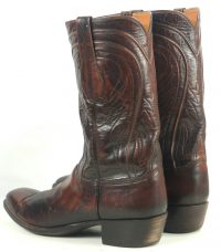 Lucchese San Antonio Vintage 80s US Made Brown Cowboy Boots French Toe Men