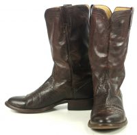 ML Leddy Brown Smooth Ostrich Cowboy Western Boots Custom Made Texas Men