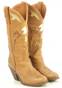 Miss Capezio Inlay Eagles Cowboy Boots Vintage US Made 3 High Heel Womens (6)