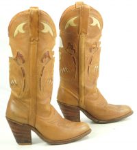Miss Capezio Inlay Eagles Cowboy Boots Vintage US Made 3 High Heel Womens (7)