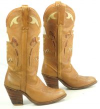 Miss Capezio Inlay Eagles Cowboy Boots Vintage US Made 3 High Heel Womens (7)