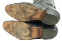 Nocona Black Leather Cowboy Western Boots Round Toe Vintage US Made Men