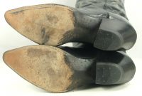 Nocona Black Leather Pointy Toe Cowboy Western Boots Vintage US Made Men