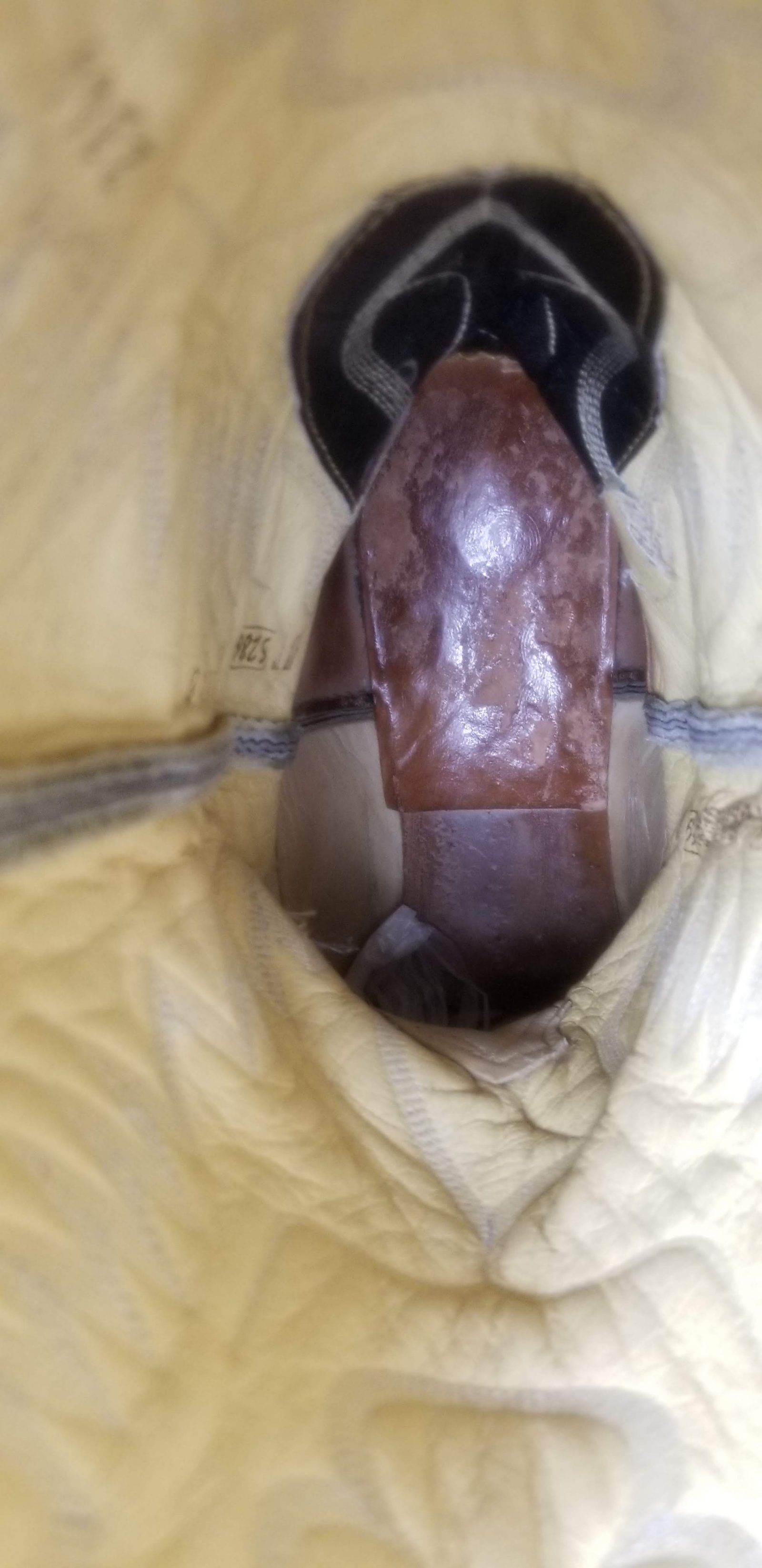 Nocona Black Leather Pointy Toe Cowboy Western Boots Vintage US Made Men