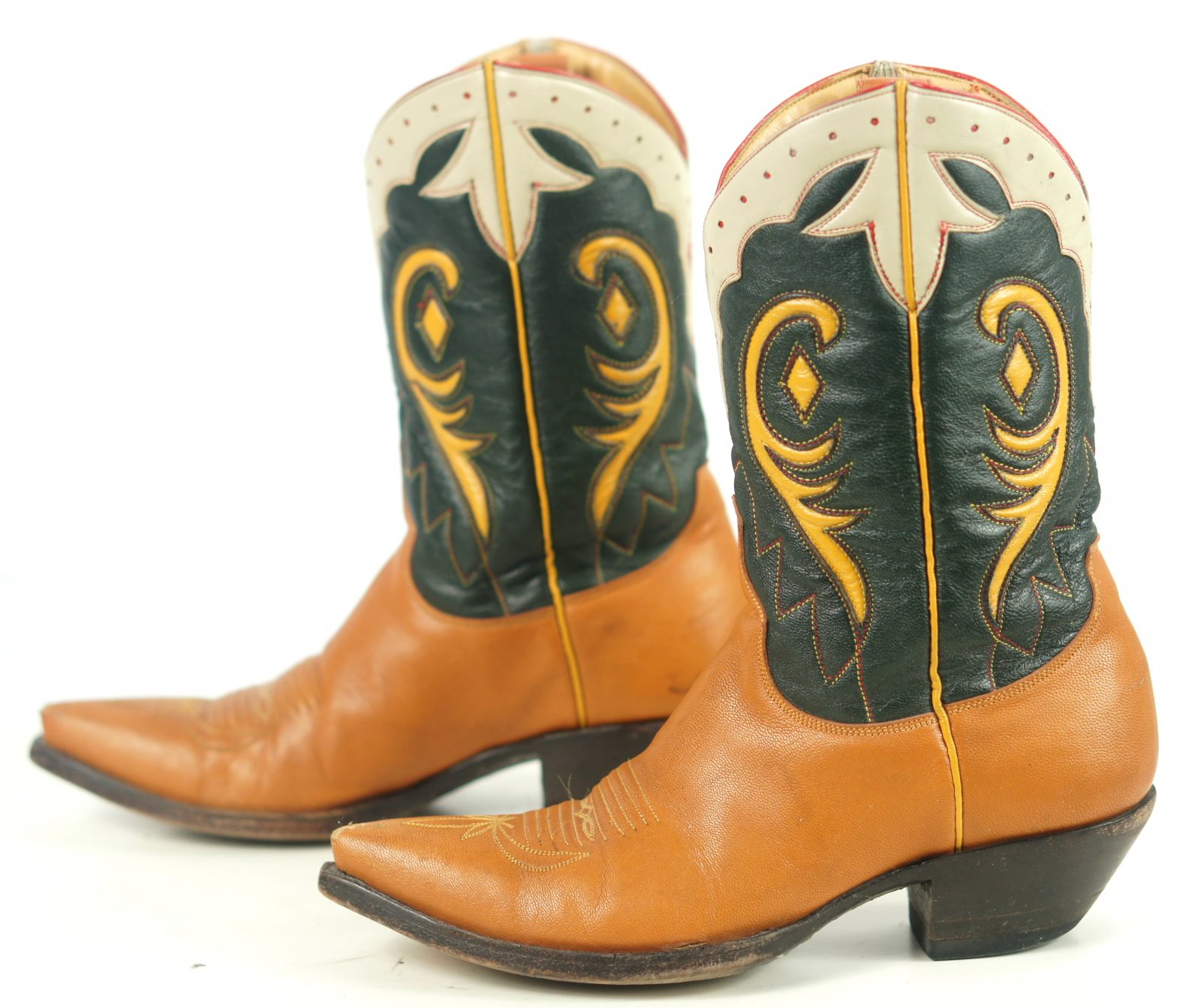 Old Gringo Cowboy Western Boots Shorty Peewee Inlays Green Brown Women
