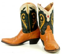 Old Gringo Cowboy Western Boots Shorty Peewee Inlays Green Brown Women