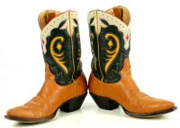 Old Gringo Cowboy Western Boots Shorty Peewee Inlays Green Brown Women