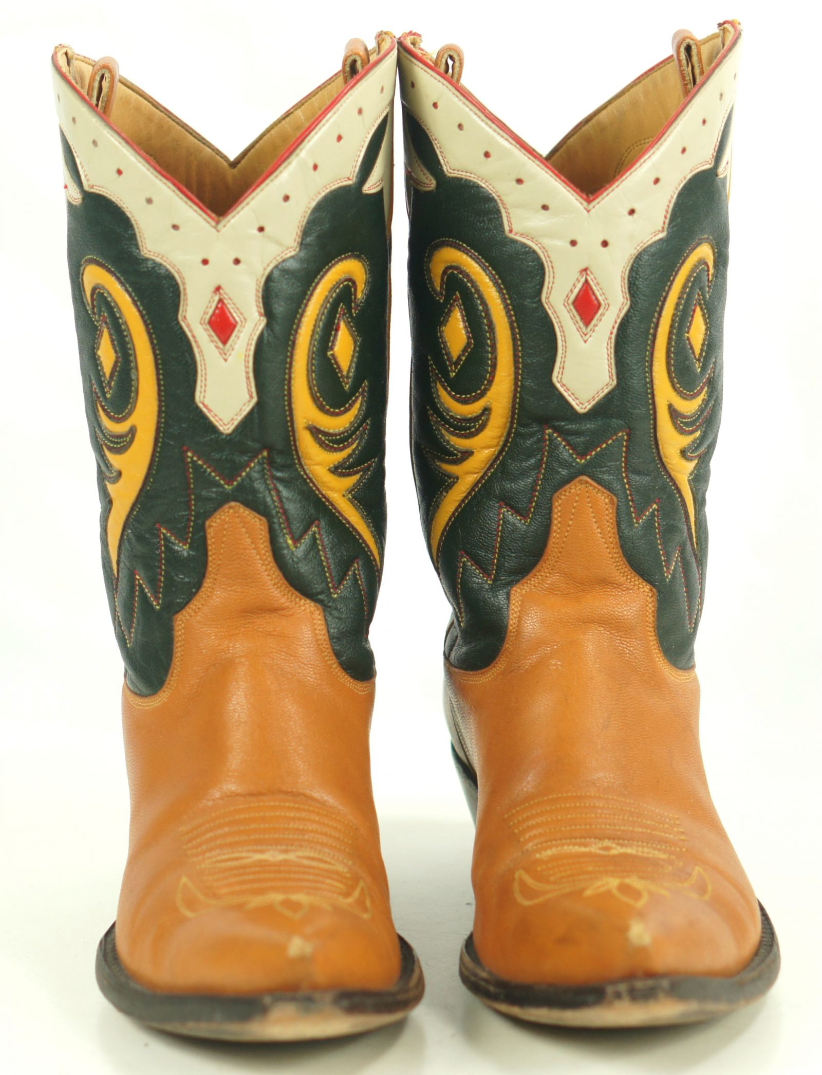 Old Gringo Cowboy Western Boots Shorty Peewee Inlays Green Brown Women