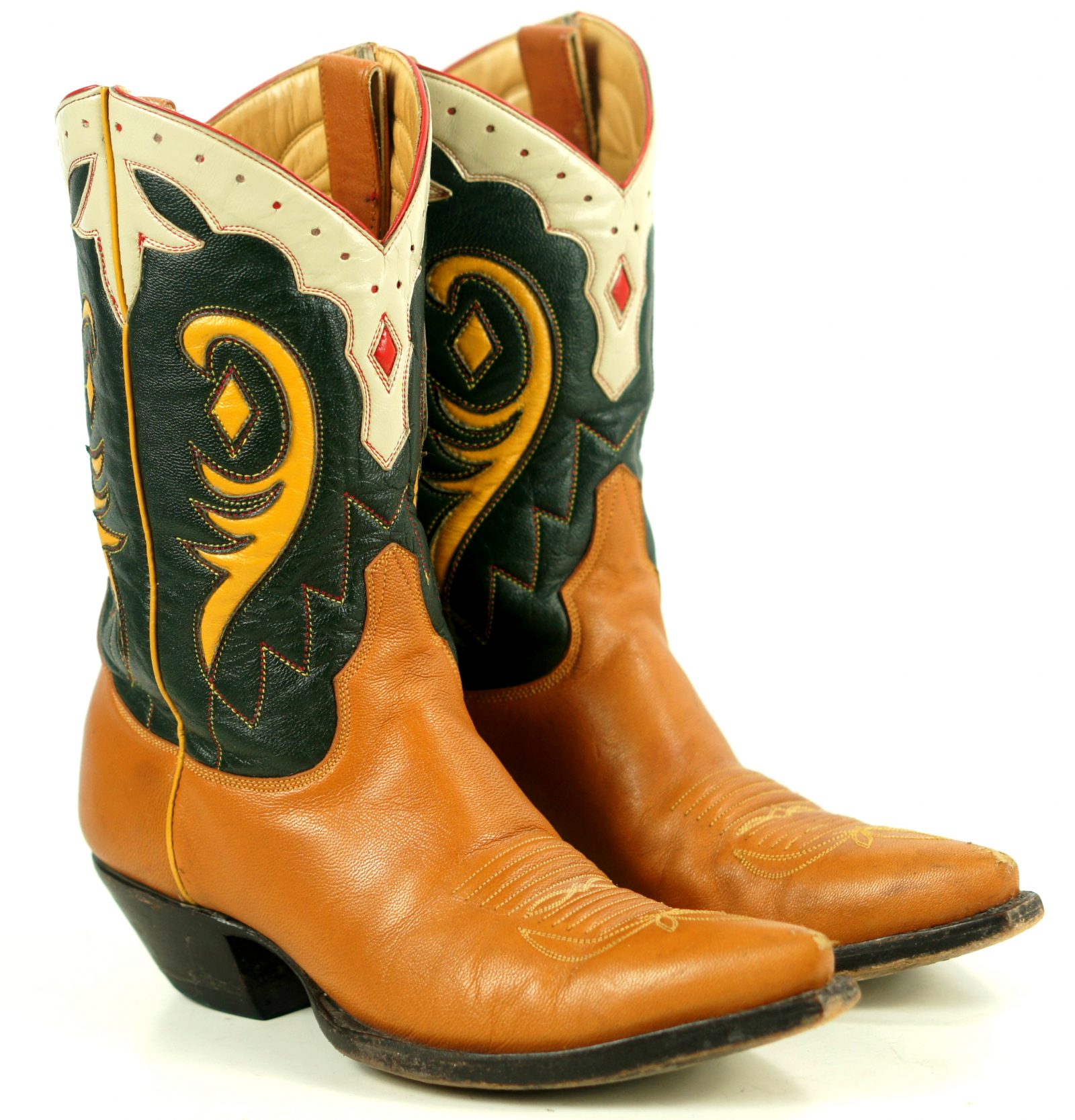 Old Gringo Cowboy Western Boots Shorty Peewee Inlays Green Brown Women