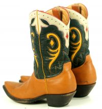 Old Gringo Cowboy Western Boots Shorty Peewee Inlays Green Brown Women