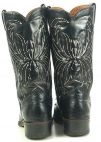 Sears Black Leather Cowboy Boots Algonquin Toe Vintage US Made Men