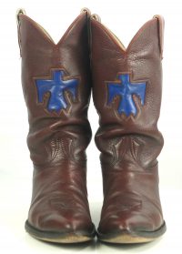 Stewart Custom Handmade Cowboy Boots Blue Thunderbirds Vintage 70s Men