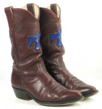 Stewart Custom Handmade Cowboy Boots Blue Thunderbirds Vintage 70s Men