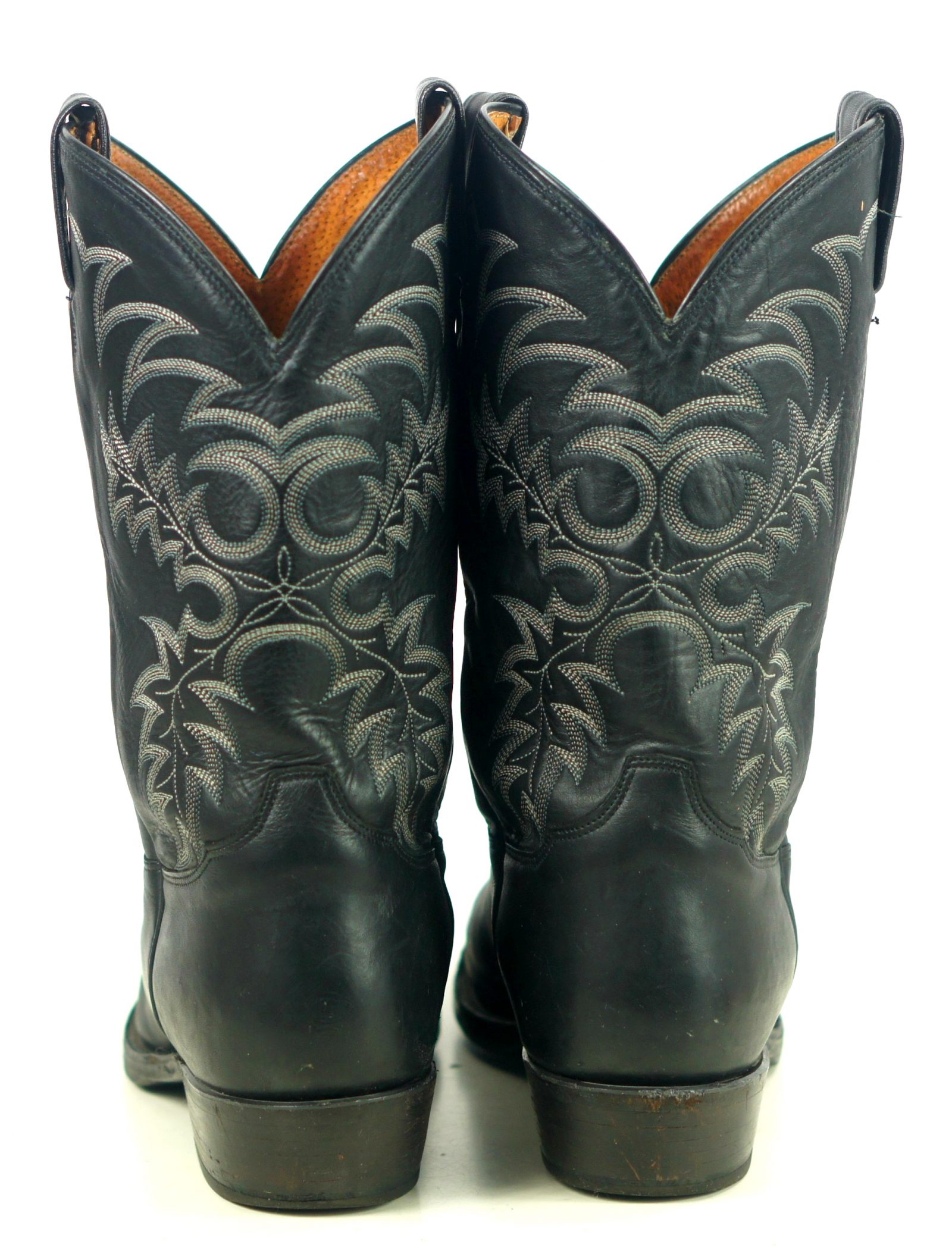 Tony Lama Black Leather Cowboy Western Boots USA Handcrafted Men