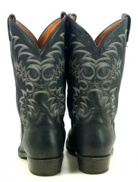 Tony Lama Black Leather Cowboy Western Boots USA Handcrafted Men