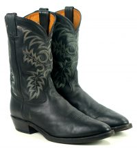 Tony Lama Black Leather Cowboy Western Boots USA Handcrafted Men