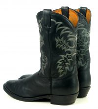 Tony Lama Black Leather Cowboy Western Boots USA Handcrafted Men