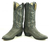 Abilene Dark Gray Sharkskin Cowboy Western Boots Vintage US Made Men