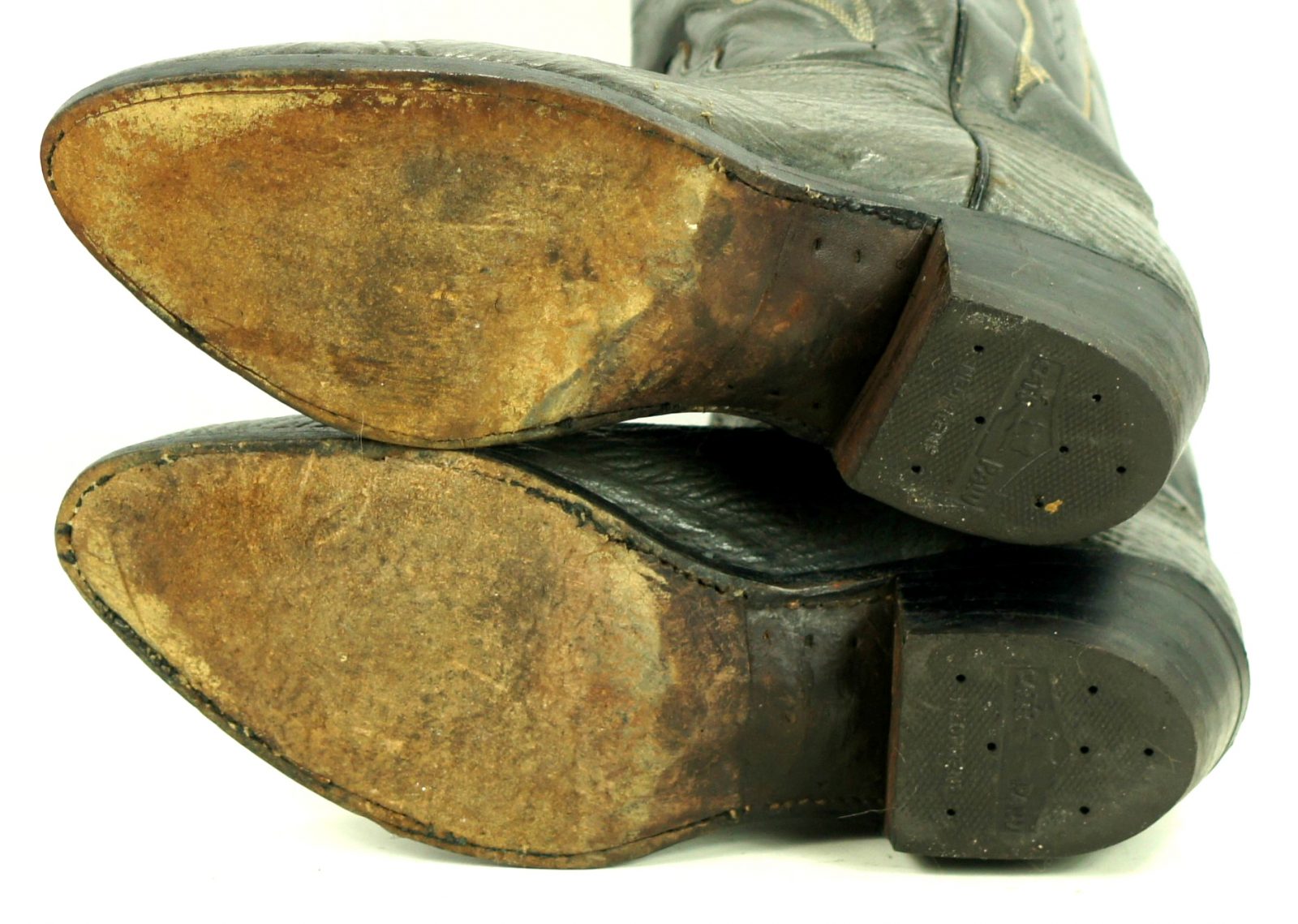 Abilene Dark Gray Sharkskin Cowboy Western Boots Vintage US Made Men