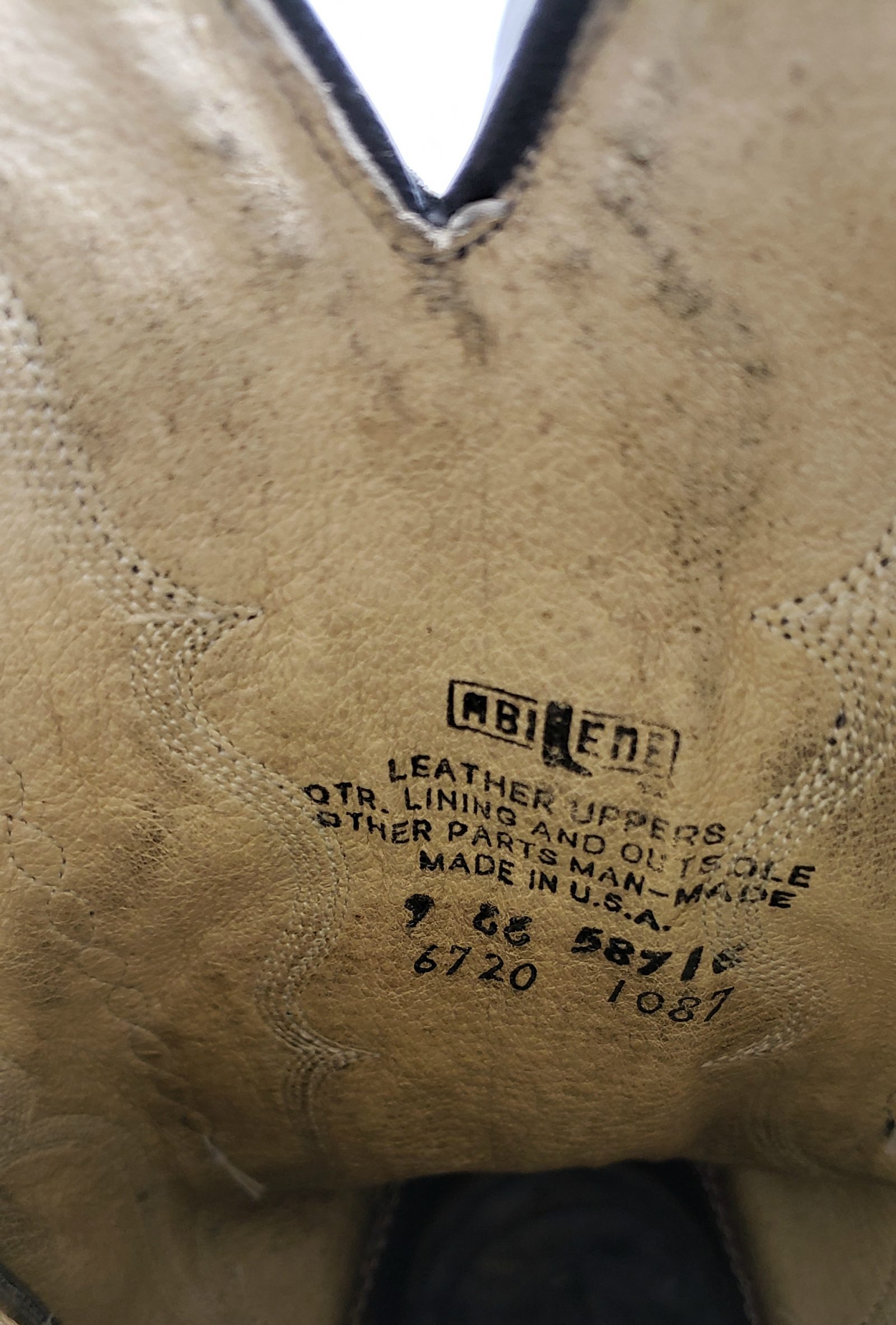 Abilene Dark Gray Sharkskin Cowboy Western Boots Vintage US Made Men