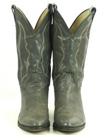 Abilene Dark Gray Sharkskin Cowboy Western Boots Vintage US Made Men