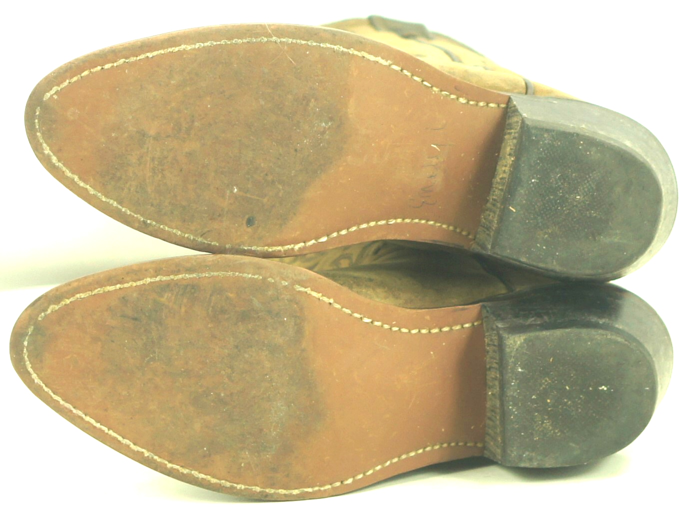 Abilene Distressed Brown Suede Cowboy Boho Boots Vintage US Made Women