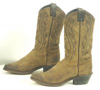 Abilene Distressed Brown Suede Cowboy Boho Boots Vintage US Made Women