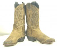 Abilene Distressed Brown Suede Cowboy Boho Boots Vintage US Made Women